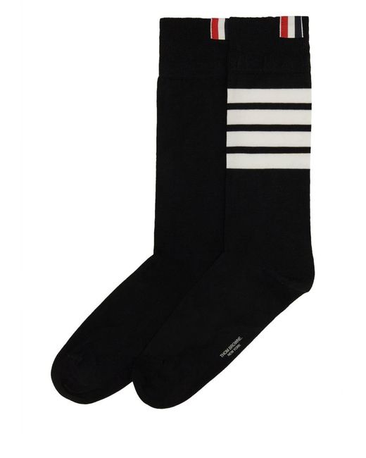 Thom Browne Black "4-Bar" Cotton Socks