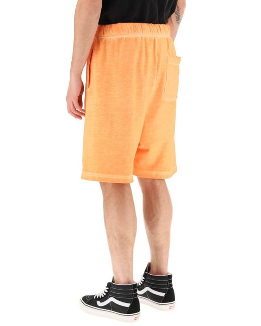 Marcelo Burlon Orange Sunset Cross Shorts for men