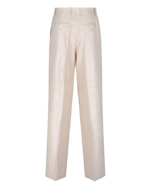 Kiton White Straight Pants