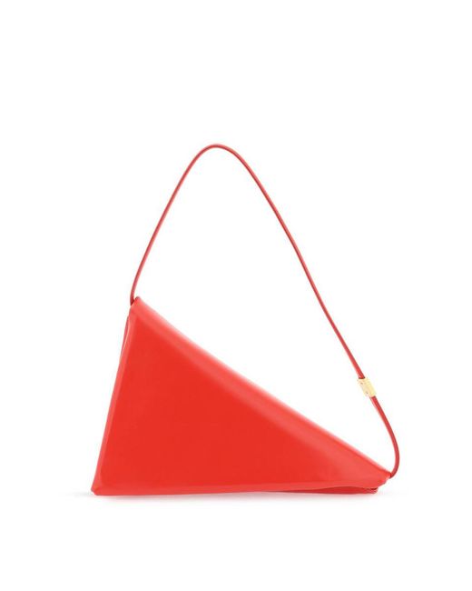 Marni Red Leather Prisma Triangle Bag