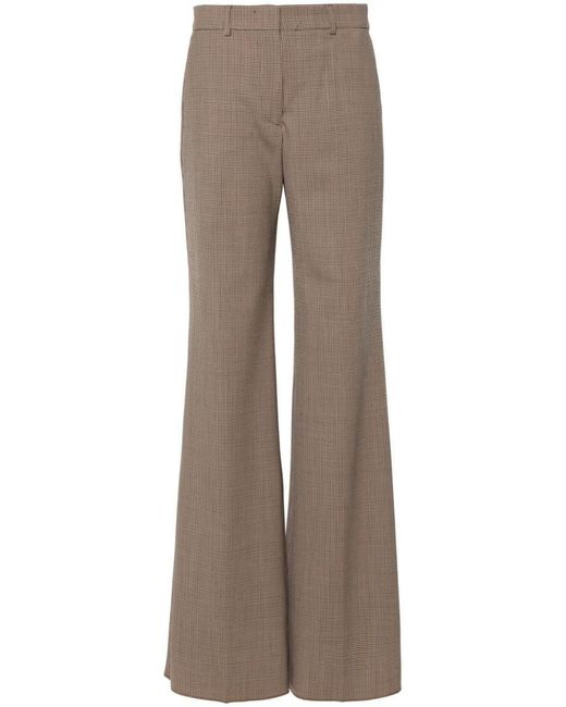 Sportmax Brown Wool Blend Flared Leg Trousers