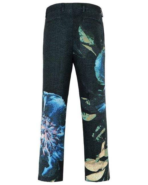 Dries Van Noten Blue 'Panvel' Cotton Blend Pants for men