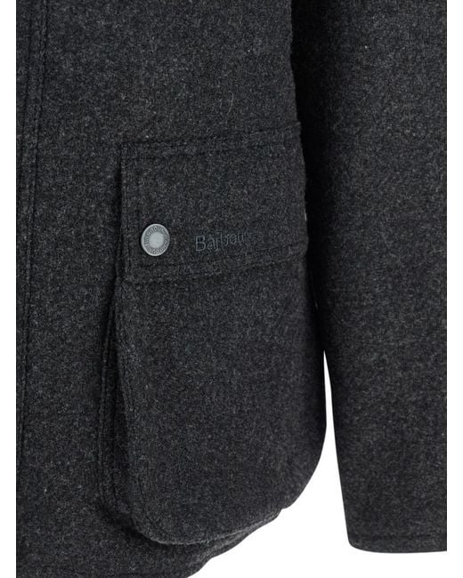 Barbour Black Jacket With Classic Collar And Patch Pockets for men