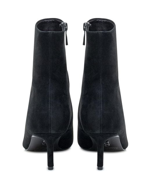 Steve Madden Black Suede Ankle Boots With Medium Heel