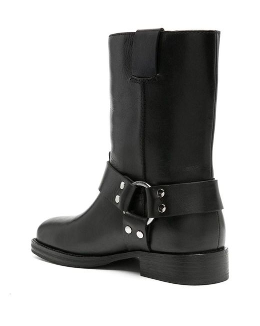 Tory Burch Black Double T Leather Ankle Boots