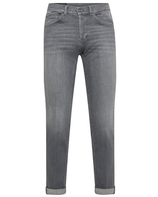 Dondup Gray George Skinny Fit Stretch Cotton Jeans for men