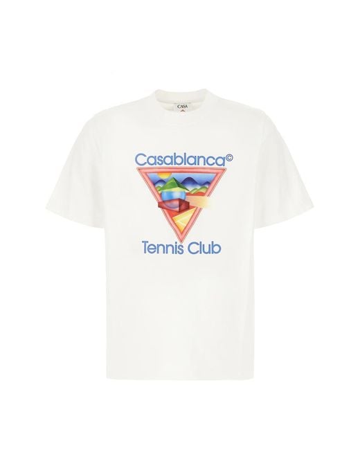Casablanca White Relaxed-Fit Graphic Print T-Shirt for men