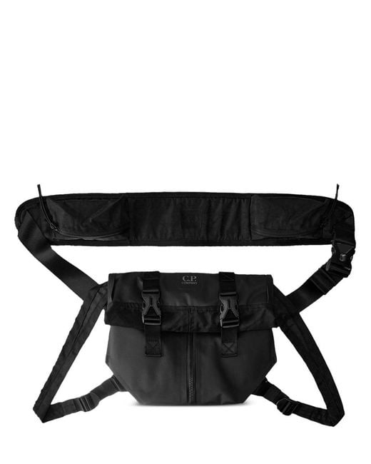 C P Company Black Accessories Bag In Rubber Reps Mixed Bags for men