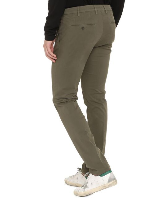 Canali Green Cotton Chino Trousers for men