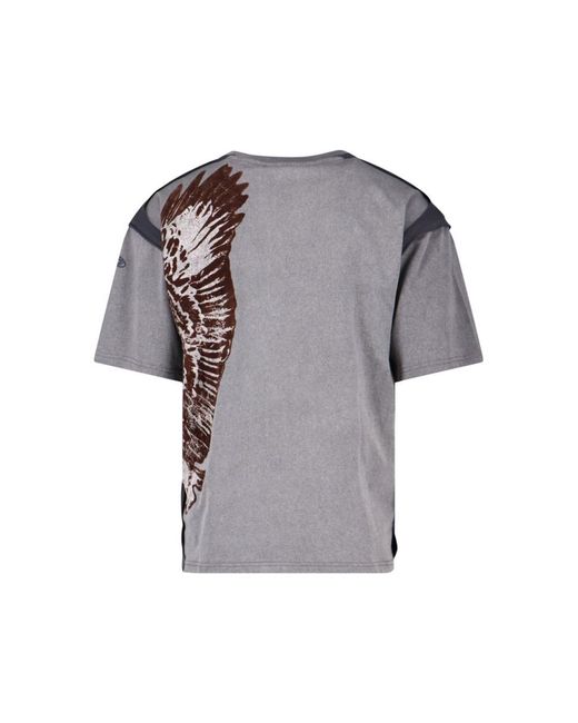DIESEL Gray Peeloff" T-Shirt With Eagle Print for men