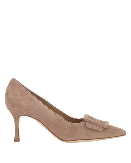Manolo Blahnik Brown Maysale Pumps
