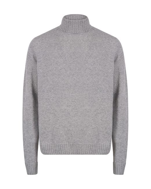 John Smedley Gray High Neck Sweater for men