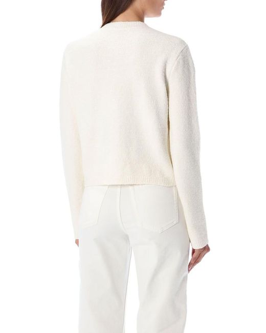 Lanvin White Knit Pocket Embroidery Cardigan