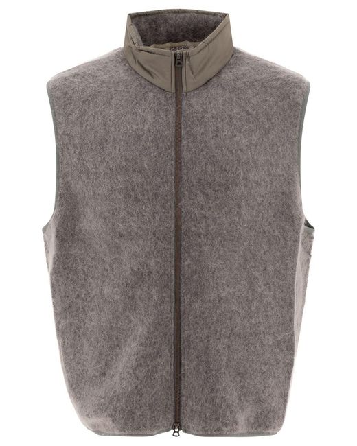 Nanamica Gray Wool Vest Jacket for men