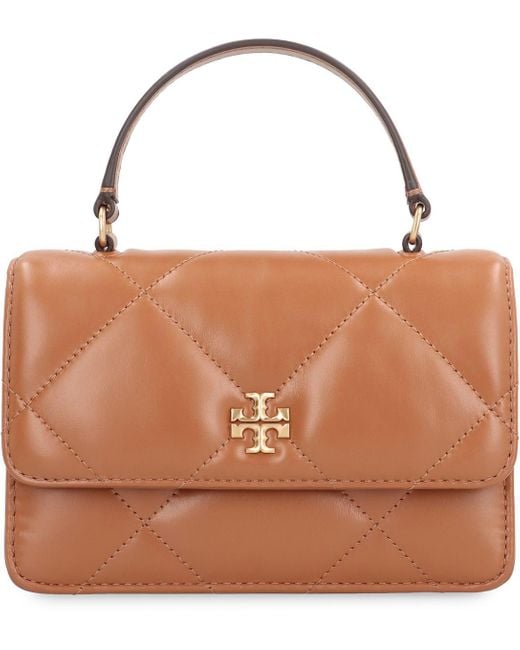 Tory Burch Brown Kira Leather Wallet On Chain