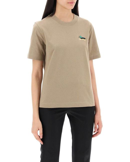 Burberry Green T-Shirt With Duck Detail