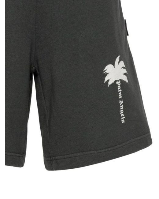 Palm Angels Gray Shorts for men