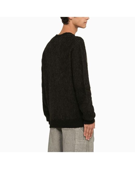 Amiri Black Crew Neck Sweater With Inlay for men