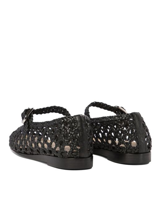 Le Monde Beryl Woven Mary Jane Ballet Flats in Black | Lyst