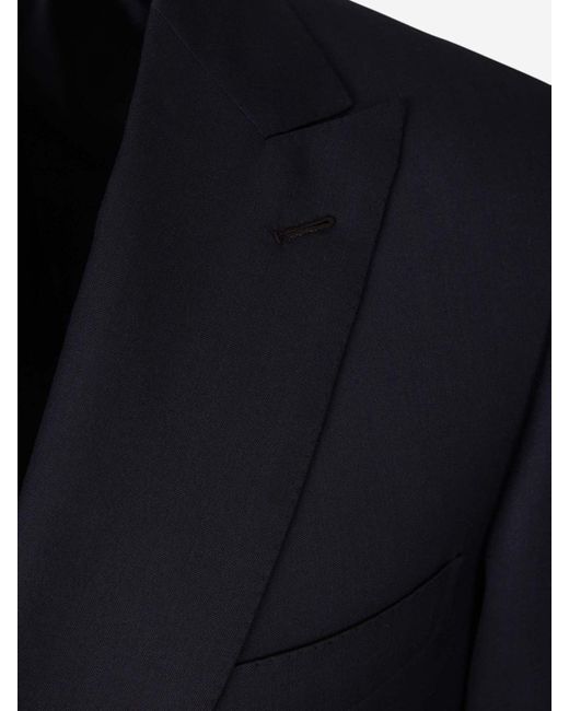 Brioni Blue Wool And Silk Suit for men