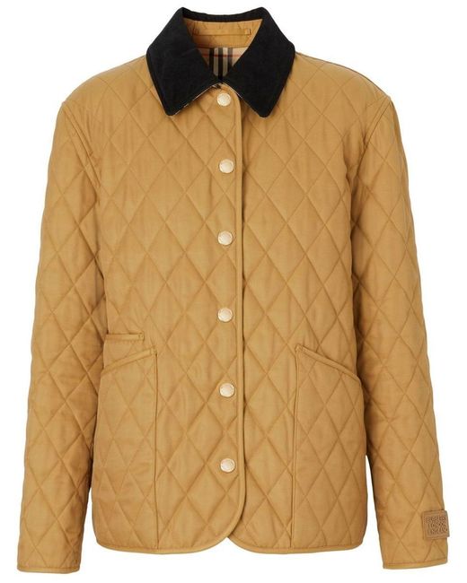 Burberry Brown Diamond Quilted Button-up Jacket