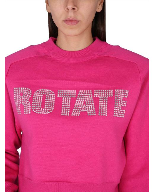 ROTATE BIRGER CHRISTENSEN Pink Rotate Sweatshirt With Logo