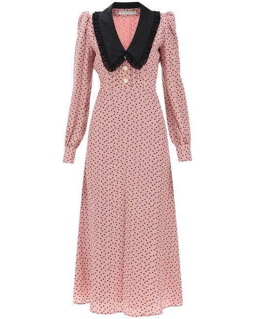 Alessandra Rich Pink Silk Midi Dress