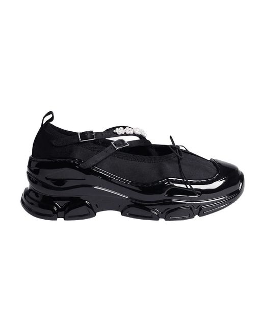 Simone Rocha Black Classic Criss Cross Tracker Sneakers