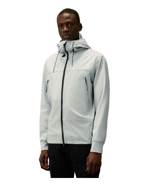 C P Company Gray Shell-R Fox Hooded Jacket for men