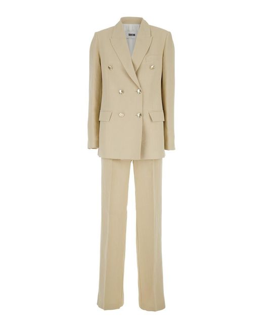 Grifoni Natural Double-Breasted Suit With Notched Revers