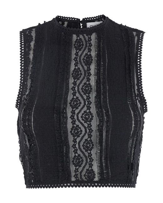 Charo Ruiz Black Asteria' Top With Embroidery Details