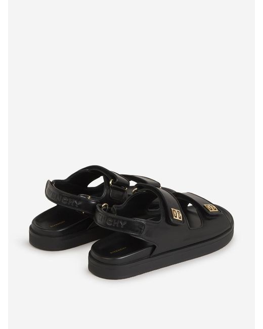 Givenchy Black Leather Strap Sandals