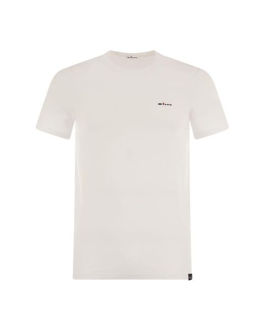 Kiton White Stretch Cotton Undershirt for men