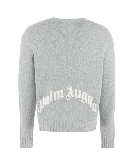 Palm Angels Gray Wool Blend Pullover for men