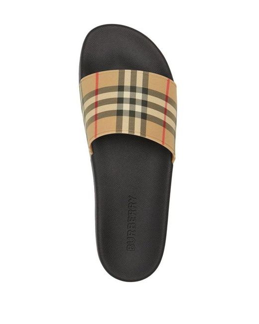 Burberry White Vintage Check Sandals for men