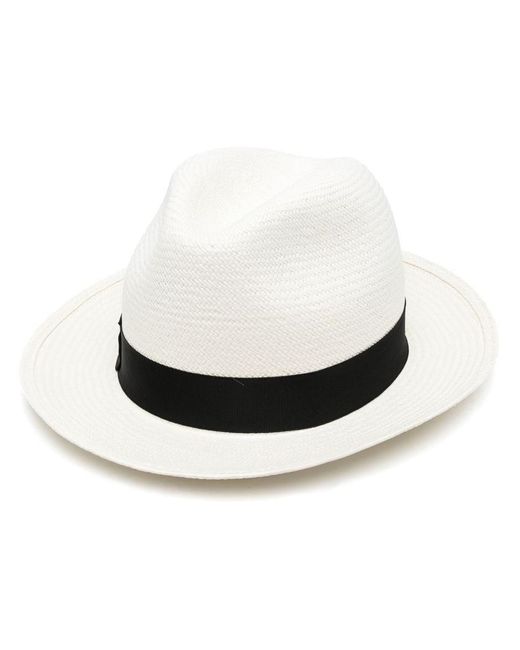 Borsalino White Monica Straw Panama Hat