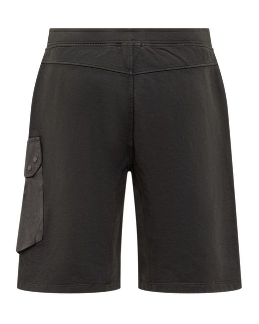 C P Company Black Shorts With Elastic Waist for men