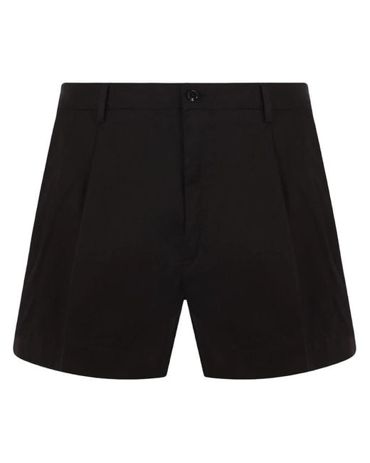 Dolce & Gabbana Black Tailored Shorts With Pleats for men