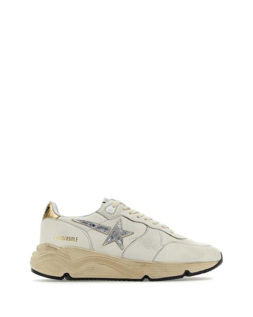 Golden Goose Deluxe Brand White Canvas Star Lace Ups.