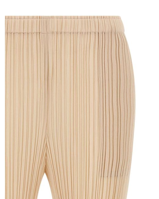 Pleats Please Issey Miyake Natural 'Monthly Colors: July' Pants