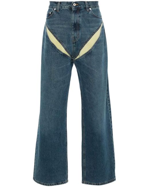 Y. Project Blue Evergreen Cut-Out Denim Jeans