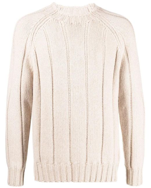 Brunello Cucinelli Natural Ribbed-knit Cashmere Jumper for men