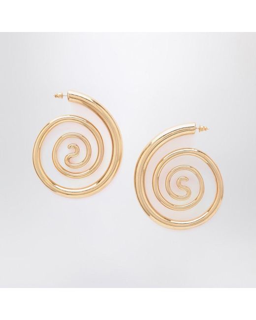 Panconesi Metallic Spiral Serpent Hoops Earrings