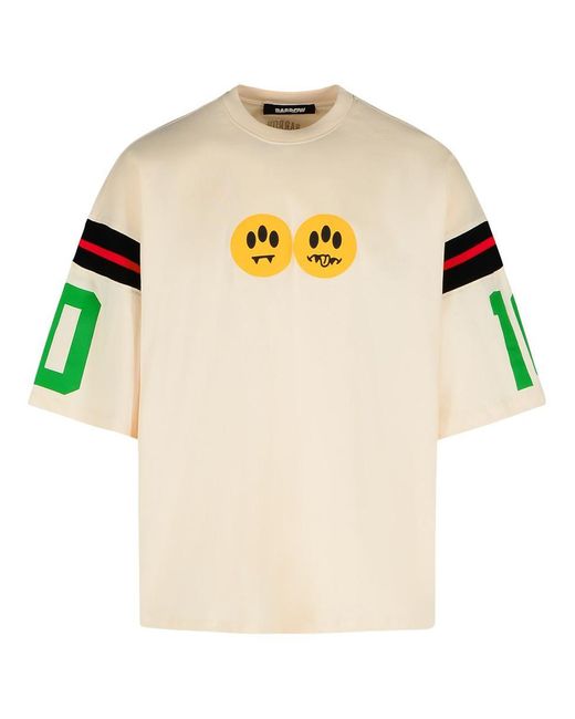Barrow Natural Ivory Cotton T-Shirt for men