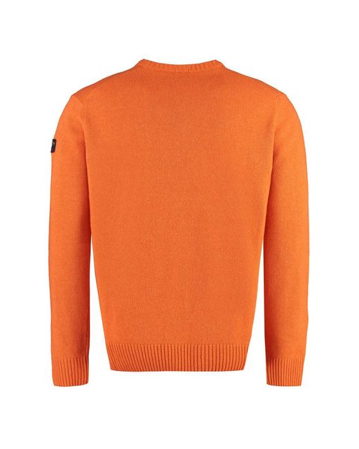 Paul & Shark Orange Wool-blend Crew-neck Sweater for men