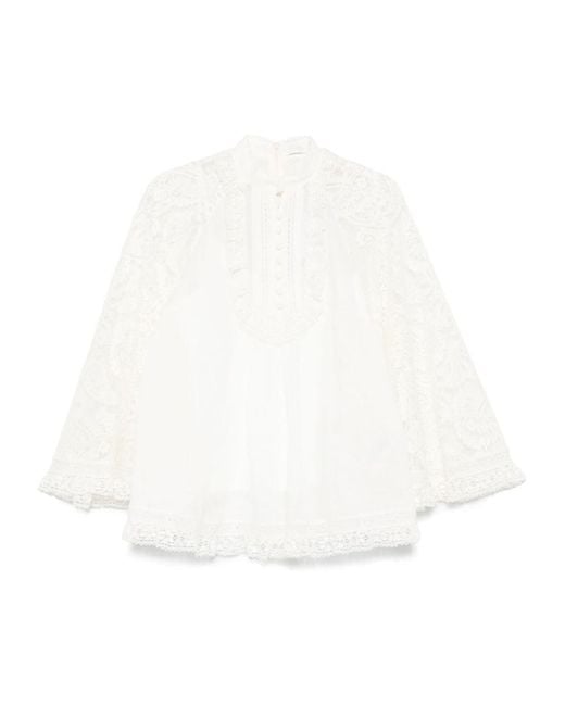 Zimmermann White 'Ascension' Lace Blouse