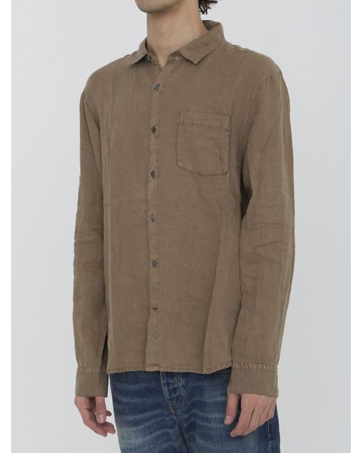James Perse Brown Linen Shirt for men