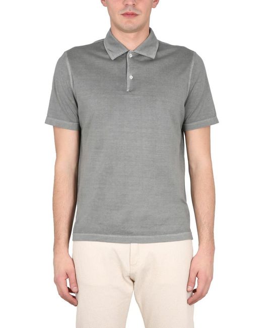 Aspesi Gray Regular Fit Polo Shirt for men
