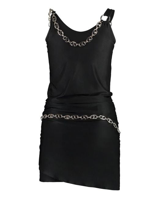 Rabanne Black Dress With Chains