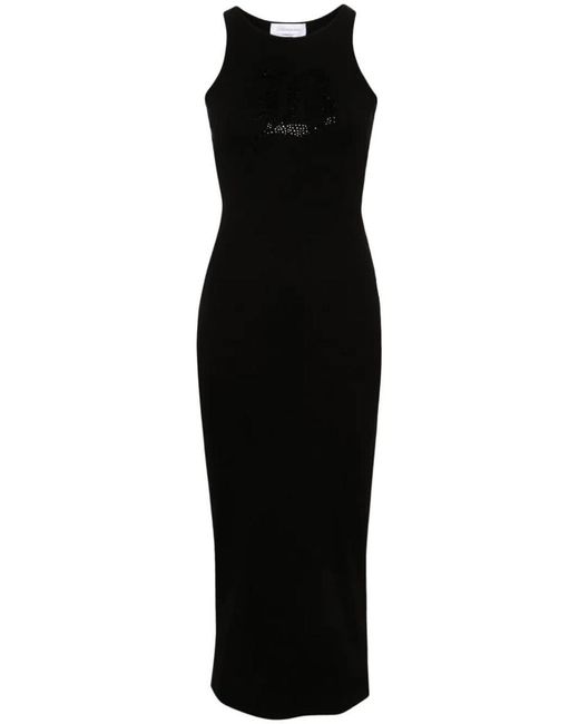 Blumarine Black Long Rib Dress